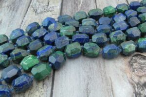 Chrysocolla faceted nugget beads