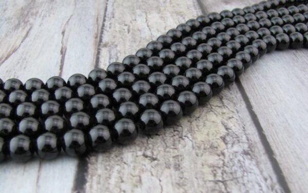 black tourmaline round beads 10mm