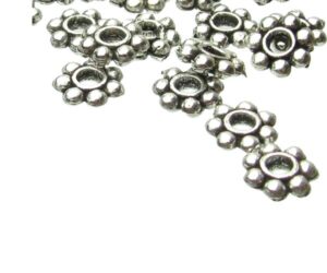 silver daisy spacers 6mm