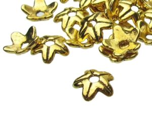 Gold petal bead caps