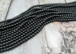 Black Tourmaline 4mm round beads
