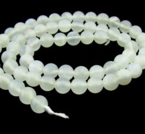 white moonstone 6mm round beads