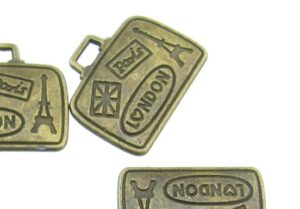bronze suitcase charms