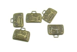bronze suitcase charms