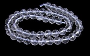 clear quartz faceted 8mm round beads