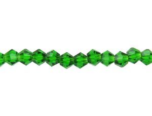 emerald green bicone crystal beads 4mm