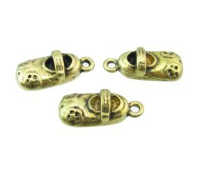 gold baby shoe charms