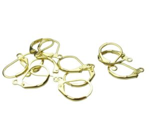 gold leverback earrings findings