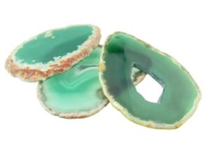 green agate slice pendant