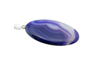 purple agate oval pendant