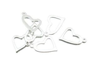 silver heart charms