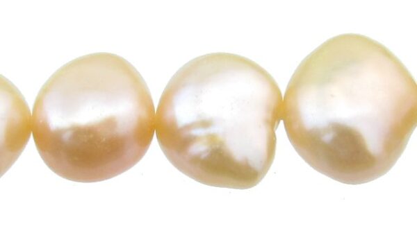 soft peach nugget freshwater pearl beads
