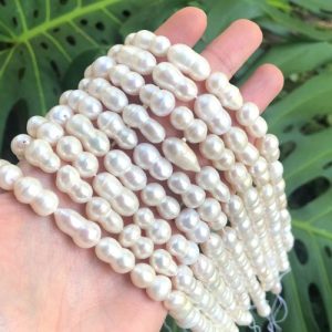 white peanut large freshwater pearls baroque