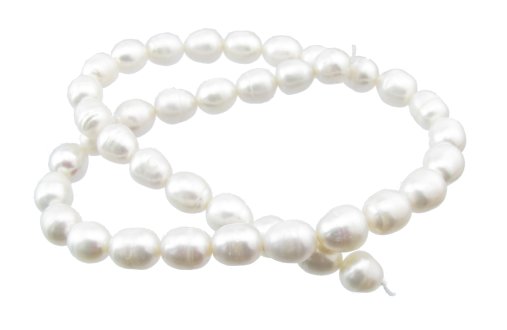 White Rice Freshwater Pearls - 8x9mm [strand] - My Beads
