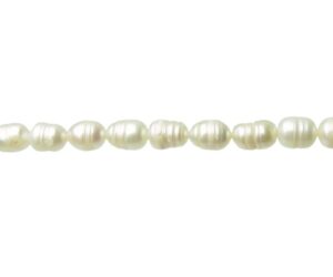 white ringed rice freshwater pearls