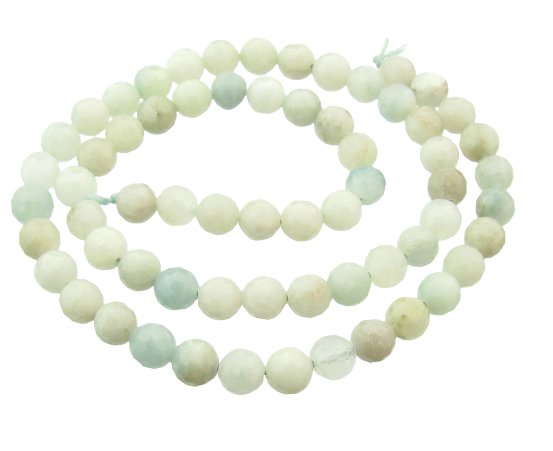 aquamarine faceted round beads 6mm