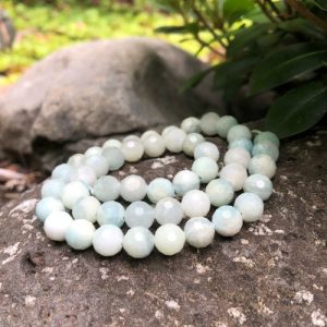 aquamarine faceted round gemstone beads 8mm
