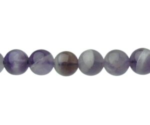 banded amethyst 6mm beads natural crystals