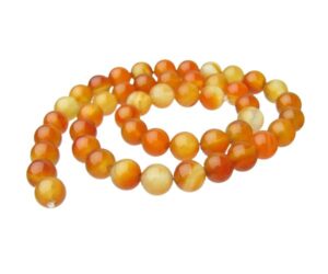 banded carnelian round gemstone beads 8mm crystals