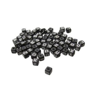 black cube alphabet beads