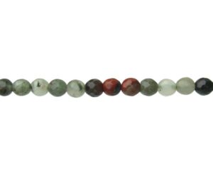 bloodstone faceted round gemstone beads 6mm