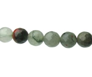 bloodstone faceted 8mm round beads