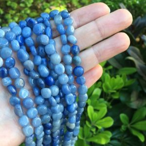 blue aventurine pebble gemstone beads