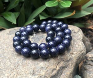 blue goldstone gemstone round beads 10mm