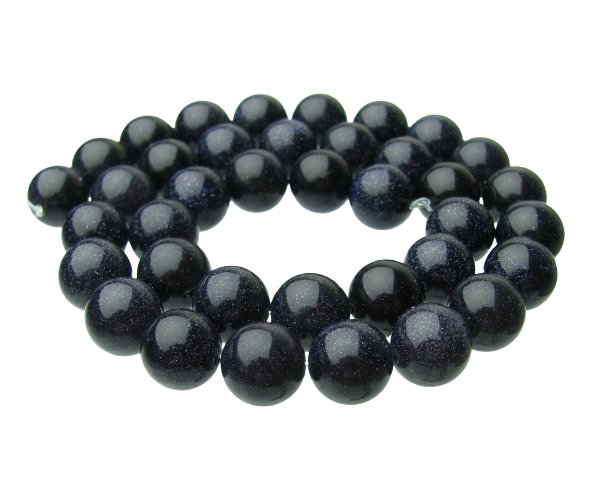 blue goldstone gemstone round beads 10mm