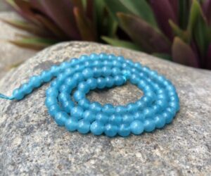 4mm round blue sponge quartz beads