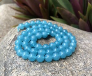 6mm round blue sponge quartz natural crystal beads