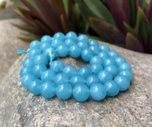 blue sponge quartz 8mm round gemstone beads
