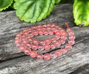 cherry quartz 6mm round gemstone beads crystals