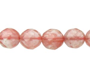 cherry quartz faceted 10mm round beads