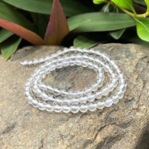 clear quartz 4mm round gemstone beads