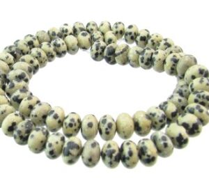 dalmatian jasper gemstone rondelle beads