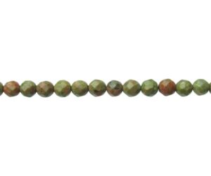 unakite 4mm faceted round beads