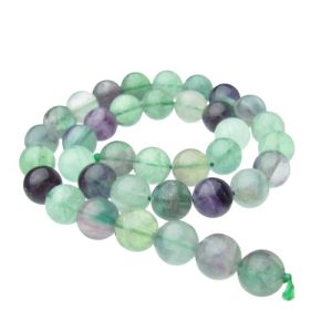 fluorite gemstone beads 10mm natural crystals
