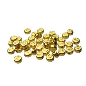 gold alphabet beads