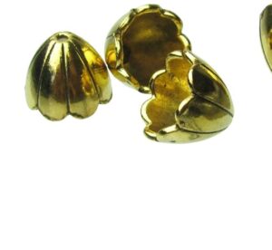 gold large cone bead caps