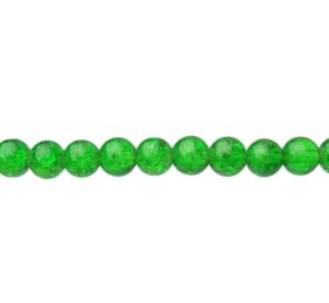 green crackle glass round beads 8mm