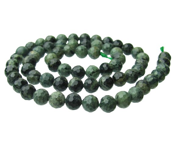 kambaba jasper faceted round gemstone beads 6mm