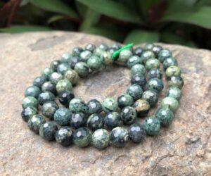 kambaba jasper faceted round gemstone beads 6mm
