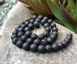 lava gemstone round beads 8mm natural
