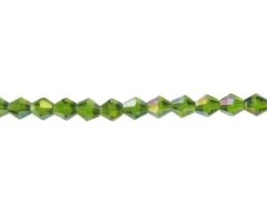 green ab bicone crystal beads