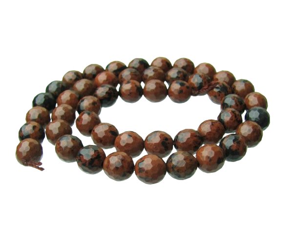 mahogany obsidian faceted 8mm beads