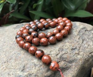 mahogany obsidian faceted 8mm beads