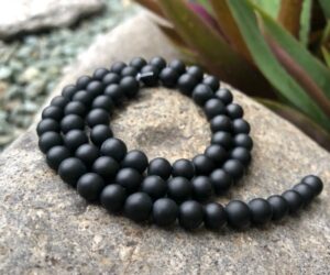 matte black onyx 6mm round beads natural crystals