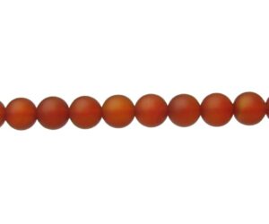 matte carnelian 6mm round gemstone beads