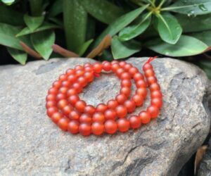 matte carnelian 6mm round gemstone beads